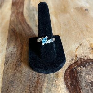 Sterling Silver Blue Topaz Marquise Ring